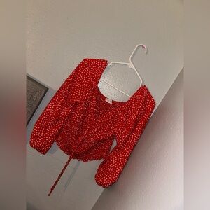 Red Polka Dot Women's Top